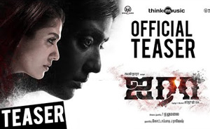 Teaser of Tamil horror film #Airaa<br>Directed by KM Sarjun<br>Cast:
Nayanthara, Kalaiyarasan, Yogi Babu, Jayaprakash, Meera Krishnan, Master Ashwanth, Kalaipulli Leela