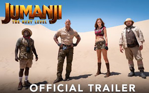 Watch the trailer of upcoming American fantasy adventure comedy film Jumanji: The Next Level. It is a sequel to the 2017 film Jumanji: Welcome to the Jungle and the third installment of the Jumanji franchise<br>Directed by Jake Kasdan<br>Starring: Dwayne Johnson, Jack Black, Kevin Hart, Karen Gillan, Nick Jonas, Awkwafina, Ser`Darius Blain, Madison Iseman, Morgan Turner, Alex Wolff, Danny Glover, Danny DeVito