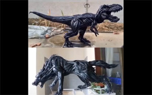 Artist Recycles Old Tyres to Create Intricate Animal Sculptures