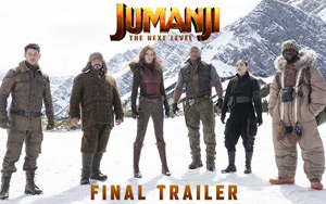 Watch the trailer of upcoming American fantasy adventure comedy film Jumanji: The Next Level. It is a sequel to the 2017 film Jumanji: Welcome to the Jungle and the third installment of the Jumanji franchise.<br>
Directed by Jake Kasdan<br>
Starring: Dwayne Johnson, Jack Black, Kevin Hart, Karen Gillan, Nick Jonas, Awkwafina, Ser`Darius Blain, Madison Iseman, Morgan Turner, Alex Wolff, Danny Glover, Danny DeVito<br><br>