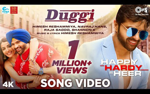 Some catchy lyrics & foot-tapping beats gets you to another track `Duggi` from Happy Hardy And Heer.<br>
Singer: Himesh Reshammiya, Navraj Hans, Raja Sagoo & Shannon K<br>
Music: Himesh Reshammiya<br>
Lyrics: Himesh Reshammiya<br>
Cast: Himesh Reshammiya, Sonia Mann, Naresh Suri, Manmeet Singh, Deep Mandeep, Ashwin Dhar, Sejal Shah and Trupti Khamkar<br>
Directed by Raka
