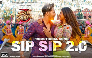 Presenting the video song Sip Sip 2.0 from the Bollywood movie Street Dancer 3D.<br>
Singers: Garry Sandhu, Jasmine Sandlas<br>
Music: Tanishk Bagchi<br>
Lyrics: Garry Sandhu x Kumaar<br>
Starring Varun Dhawan, Shraddha Kapoor, Nora Fatehi, and Prabhu Deva<br>
Directed by Remo D`Souza