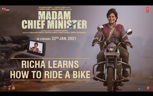 Making Of Madam Chief Minister - Richa Chadha Learns How To Ride A Bike