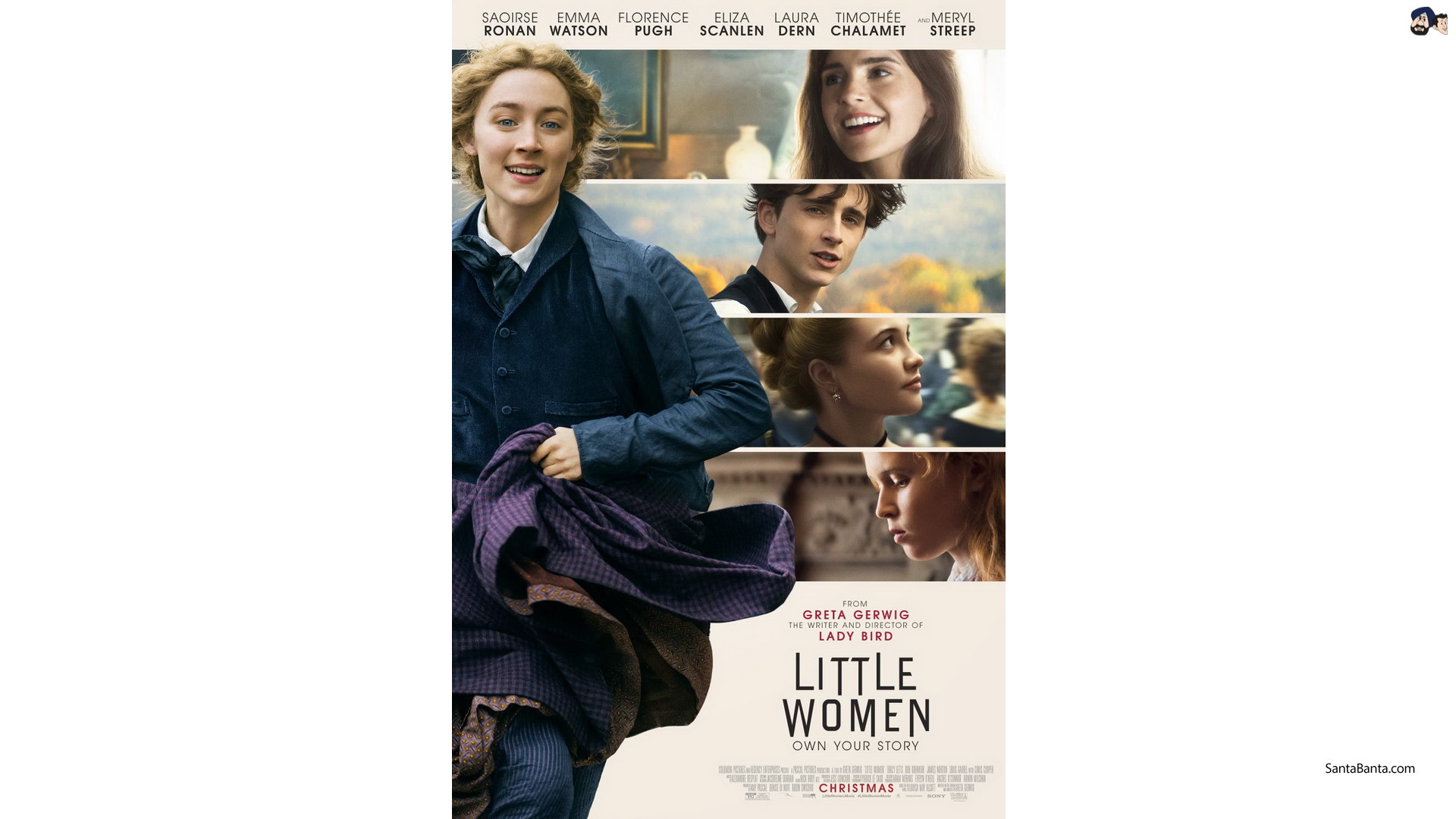 Poster for Greta Gerwig`s hollywood movie, Little Women (Release date 25 December,2019)